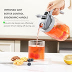 Glass Mason Jar Pitcher with Pour Spout Handle Lid, Breast Milk Pitcher Jug for Ice Tea, Cold Brew Coffee, Fridge Water, Juices, Leak Proof Storage Container