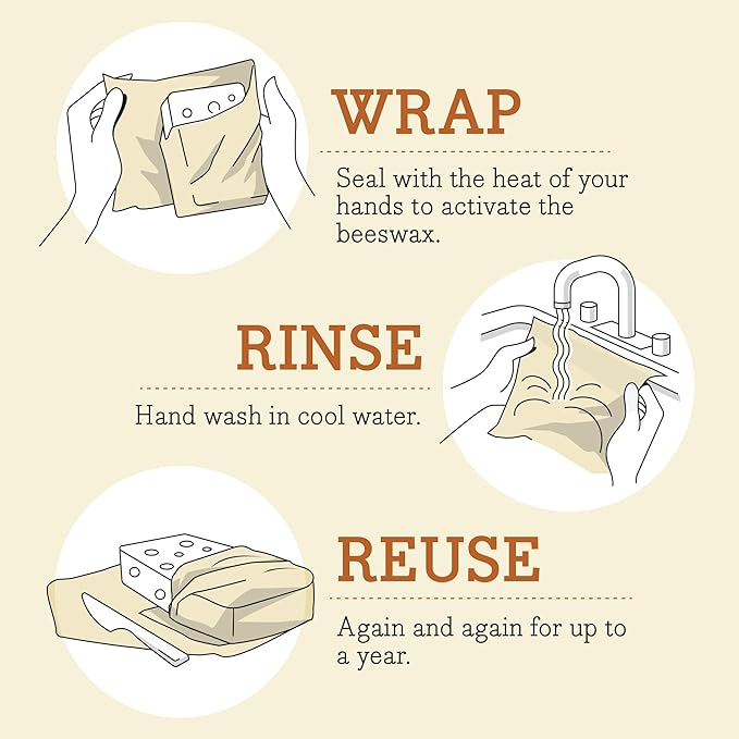 Bee's Wrap Beeswax Wraps for Food - Made in USA Reusable & Organic Food Wraps, Sandwich Wrap & Bowl Covers - Eco-Friendly Alternative to Aluminum Foil & Plastic Wrap, Garden Party 3 Pack (S, M, L)