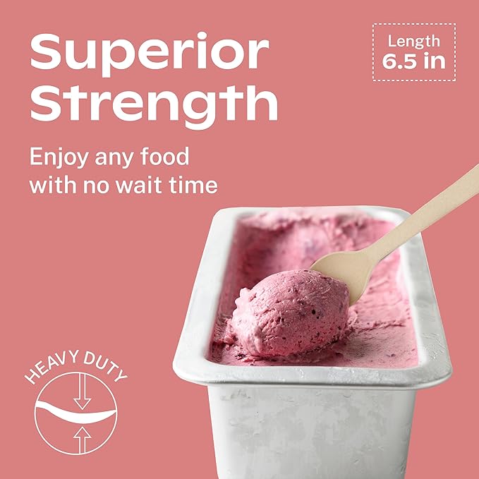 CORAL Light Brown 100% Compostable Spoons - 120 Heavy Duty No Plastic Spoons (6.5 inch) - Break Resistant with Smooth Edges, Ocean Friendly Alternative to Plastic Utensils - Biodegradable & Disposable