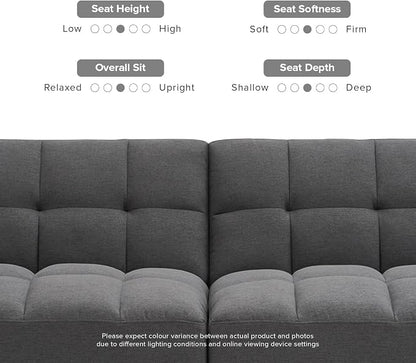 mopio Aaron 76.8" Couch, Small Futon Sofa Bed, Mid Century Modern Futon Couch - Image 7