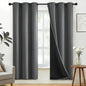SimpleHome Grey 100% Blackout Curtains Room Darkening Living Room 72 Inch | by SimpleHome
