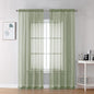Chyhomenyc Sheer Sage Green Curtains 90 inches Long 2 Panels, Light Filtering by Chyhomenyc