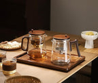 Glass Teapot with Removable Infuser, Loose Leaf Tea Brewing (Half circle shaped handle)