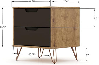 Elegant Gray Nightstand with Shelf and Drawer Made from Sustainable Materials - Image 3