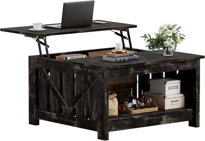 FABATO Lift Top Coffee Table, 31.5" Farmhouse Coffee Tables - Image 8