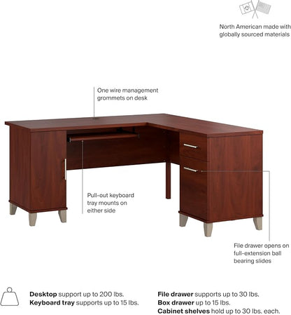 Bush Home 60-Inch L-Shaped Desk - Image 8