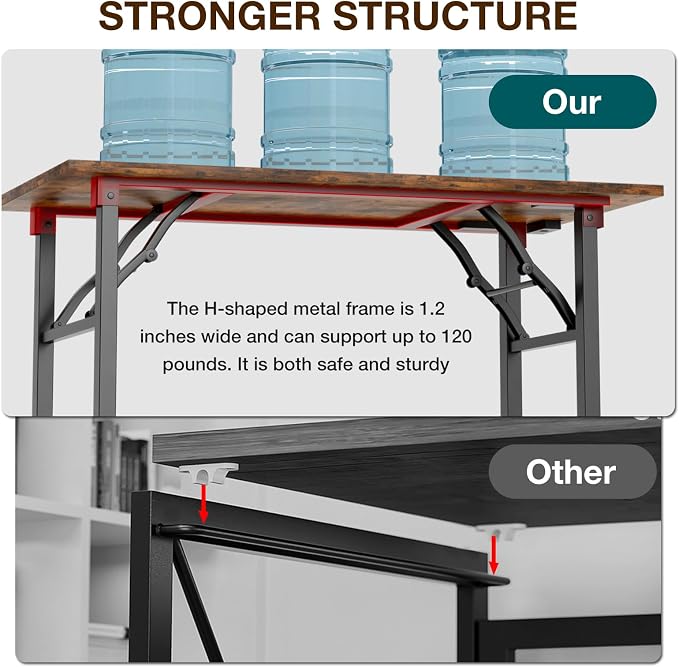TEMI Long Computer Desk Folding Table - Image 5