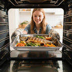 Sheet Pan with Cooling Rack Set [2 Baking Sheets + 1 Baking Rack], Stainless Steel Cookie Sheets for Baking and Wire Rack, Warp Resistant, Heavy Duty, Rust Free, Size 12.4 x 8.46 x 1.77 Inch