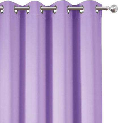 Lavender Blackout Curtains 52 x 63 Inch Length/Set of 2 Curtain Panels/Thermal - Image 7