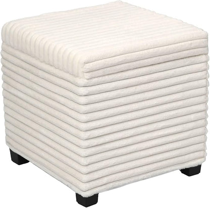 ABHENG 17.7 inches Faux Fur Ottomans Cube by Liveinacomfortablehome