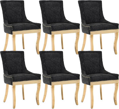 Upholstered Dining Chairs Set of 6, Modern Fabric Side Chairs by MZDOO