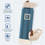 IRON °FLASK Camping & Hiking Hydration Flask with Straw Lid & Boot - Stainless Steel, Double Walled & Vacuum Insulated Water Bottle - Leak Proof & BPA Free (Desert Oasis, Straw - 22 oz)