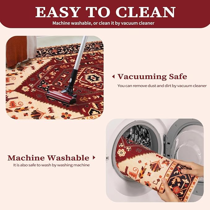 SERISSA 2x3 Washable Non Slip Boho Small Area Rug - Image 4