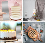8.7 Inche Stainless Steel Cake Scraper，Double Sided Patterned Edge Stripe Edge Smoother Scraper Cake Decorating，Cake Decorating Comb Cake Scraper (1, 1-2)