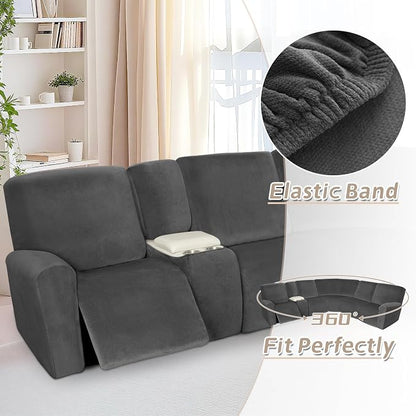 Arfntevss Sectional Recliner Couch Covers Velvet Washable Corner Sectional Sofa - Image 5