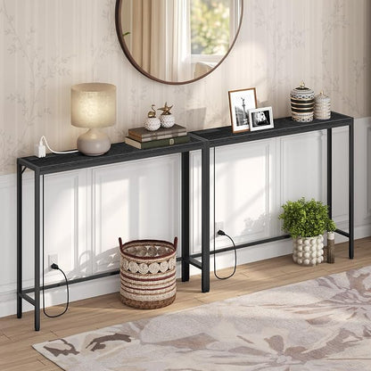 MAHANCRIS Console Table, 2 Pack Narrow Sofa Table, 43.3” Entrance Table - Image 2