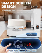 PYY Cake Decorating Machine - Automatic Cake Cream Spreading Machine for 4" to 14" Cake Icing Machine 60-320 RPM with Graduated Scrapers Electric Cake Turntable for Cake Frosting Machine White