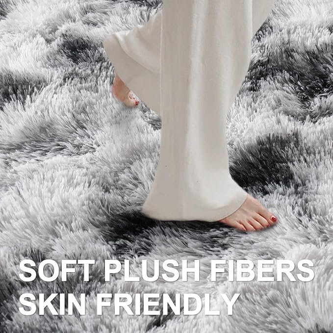 8x10 Ft Extra Large Shag Rugs for Living Room, Tie Dyed Ultra Soft Fluffy Furry - Image 4
