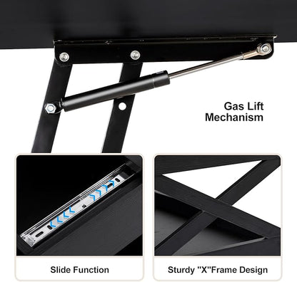 Lift Top Coffee Table with Storage, Small Coffee Table with Hidden Compartment - Image 6