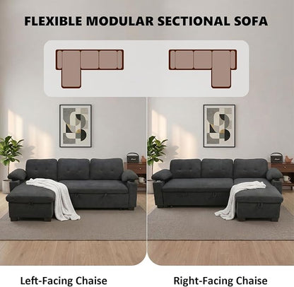 93" L Shaped Sleeper Sofa Bed, Pull Out Sectional Couch - Image 6