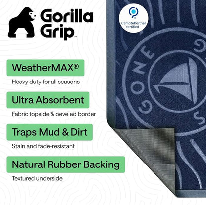 GORILLA GRIP 100% Waterproof All-Season WeatherMAX Doormat US Designed Natural - Image 2