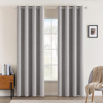 MIULEE 100% Blackout Linen Curtains by MIULEE
