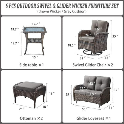 Belord 6 Piece Patio Conversation Sets - Image 2