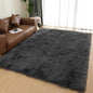 Latepis Living Room Rugs 6x9 Faux Sheepskin Fur Dark Grey Rug by Latepis