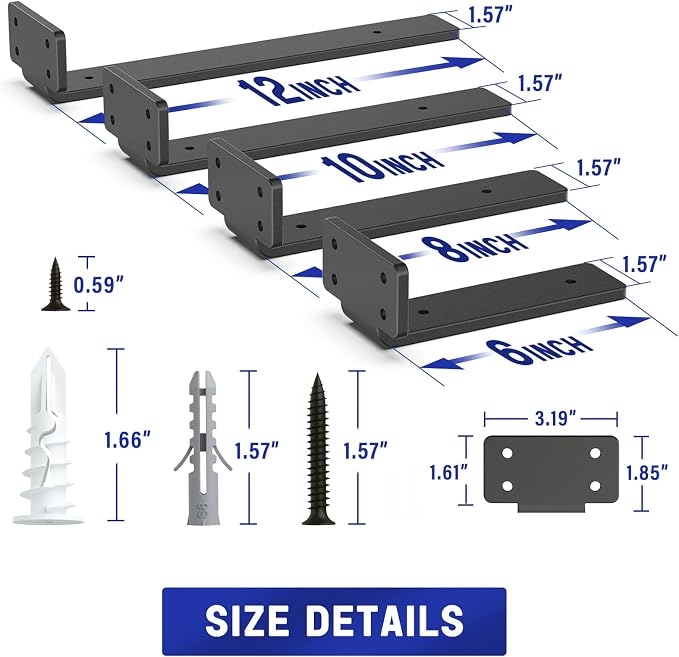 Goovilla Shelf Bracket, Heavy Duty Floating Shelf Brackets 8 inch Long - Image 4