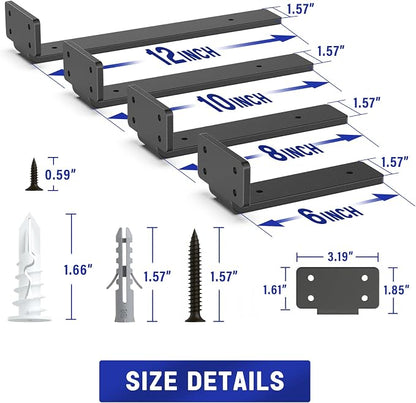 Goovilla Shelf Bracket, Heavy Duty Floating Shelf Brackets 8 inch Long - Image 4