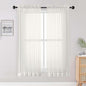 Ivory Sheer Curtains 72 Inches Long 2 Panels Set, Transparent Voile Sheer by OWENIE