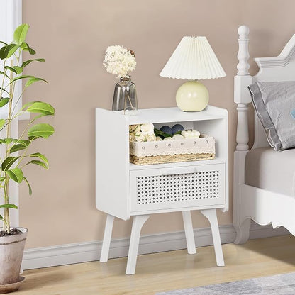 Lerliuo Rattan Nightstands Set of 2, Side Table - Image 6