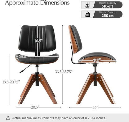 HULALA HOME Faux Leather Home Office Chair - Image 2