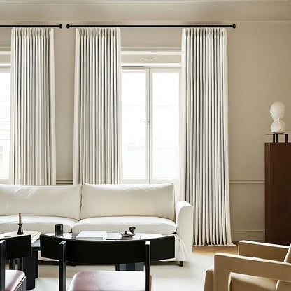 100% Blackout Pinch Pleated Linen Curtains 92 Inches Long - Image 3