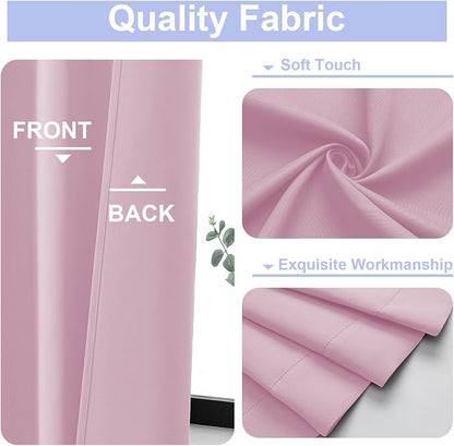 Simplebrand Ava Pink Short Blackout Curtains - Image 3