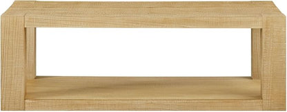 Modern 48 Inch Rectangular Coffee Table, 2-Tier Wood Veneer Living Room Center - Image 3