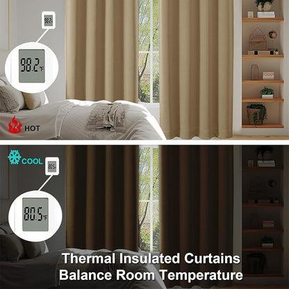 Simplebrand Ava Taupe Short Blackout Curtains - Image 6