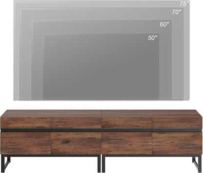 WAMPAT Modern TV Stand for 50-75 Inch TVs, Wood Entertainment Center - Image 4