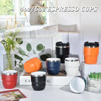 4oz Espresso Cups, Insulated Espresso Cups Set of 2, Expresso Shots Cup, Stainless Steel Shot Glasses for Coffee, Portable Espresso Travel Mug for Camping