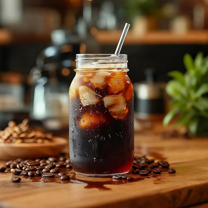 ComSaf 24 oz Mason Jars Regular Mouth 6 Pcs, Large Canning Jars with Seal Bands, 24 oz Glass Jar with Lid for Jams, Sauces, Juice, Coffee, Pickling, Fruit, Dessert, Kitchen Storage