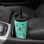 BJPKPK 18oz Stainless Steel Insulated Tumbler With lid And Straw Travel Coffee Thermal Tumblers Cup For Women And Men,Spring Party Green