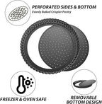 SENENQU 2 PCS 9 Inch Non-Stick Tart Pan, Pie Tart Quiche Pans Removable Bottom Tart Pans Non Stick Pie Pan, Loose Bottom Fluted Tart Pan Round Pot Quiche Pan for Oven Baking