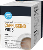 Amazon Brand - Happy Belly Cappuccino Coffee Pods Compatible with K-Cup Brewers, Caramel Flavored, 24 Count (Pack of 2)
