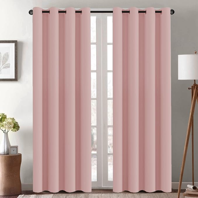 H.VERSAILTEX Pink Curtains for Bedroom Thermal Insulated Living Room Curtains by HVERSAILTEX