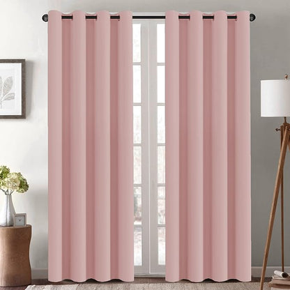 H.VERSAILTEX Pink Curtains for Bedroom Thermal Insulated Living Room Curtains by HVERSAILTEX