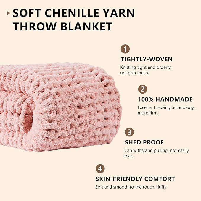 L'AGRATY Chunky Knit Throw Blanket - Image 3