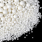 Edible White Pearl Sugar Sprinkles for Cake Decorating, Candy Pearls Cupcake Toppers, 150g/5.29oz, Mix Sprinkles, Baking Cake Decorations, Easter, Wedding Party Chirstmas Supplies