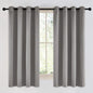 NICETOWN Chrome Gray Bedroom Curtains 63 inch Length 2 Panels, Grommet Window by NICETOWN