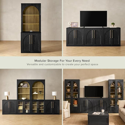 mopio Blake Tall Display Cabinet, Kitchen Buffet Pantry Cupboard, Trophy - Image 8