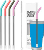 30oz Metal Straws for Stanley 30oz Cup, 4 PCS Stainless Steel Reusable Drinking Straw for YETI, STANLEY, US Acrylio, BJPKPK, Simple Modern and so on